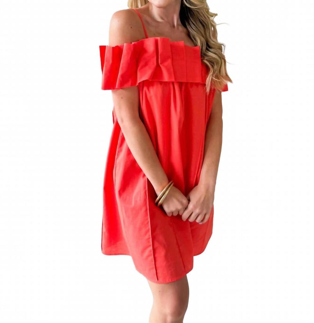 NEW PINCH ruffle mini dress in coral